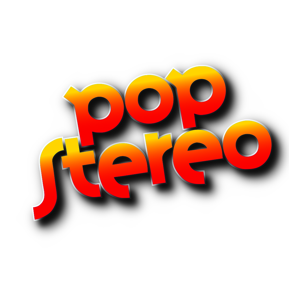 Pop Stereo Yellow Red 3D logo